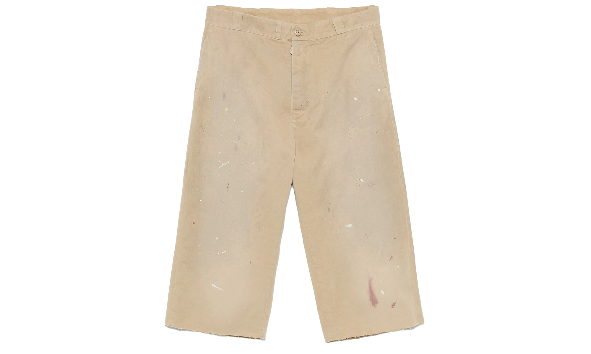 Paint Splatter Skater Shorts "Beige" - 1
