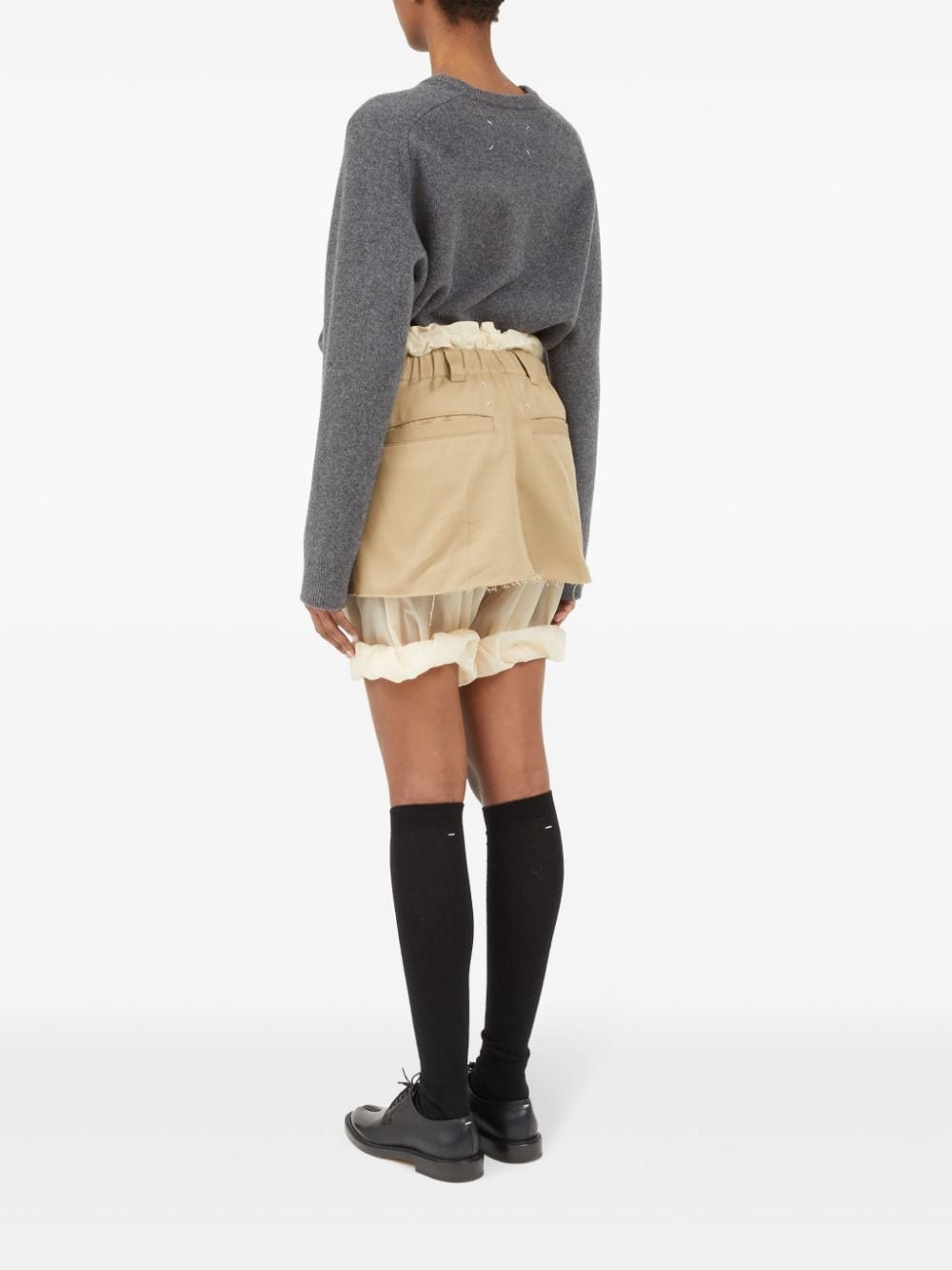 frayed-hem layered shorts - 5