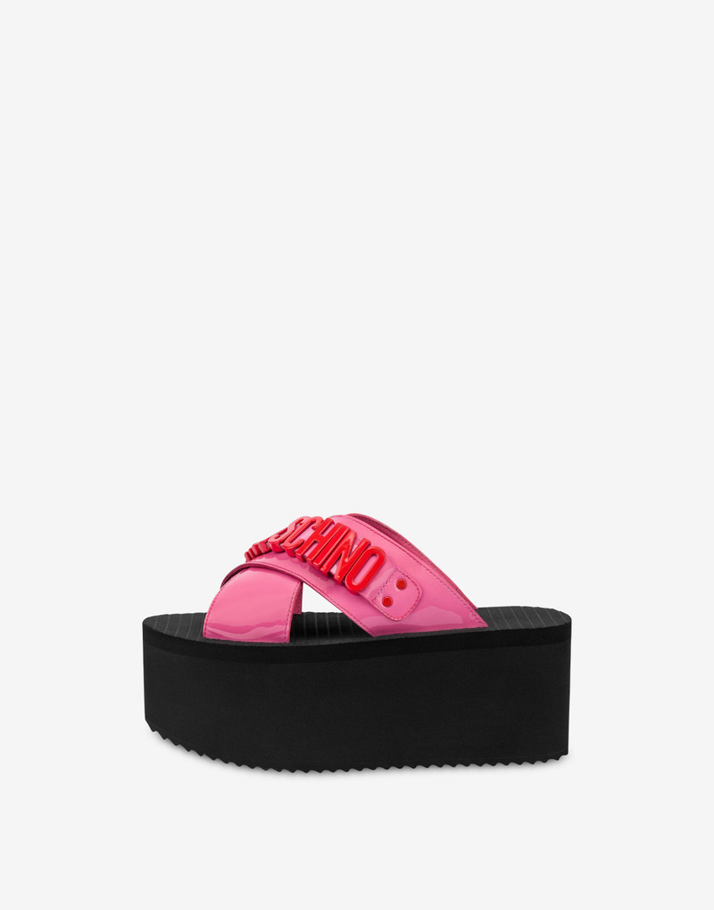 LETTERING LOGO WEDGE SANDALS 2