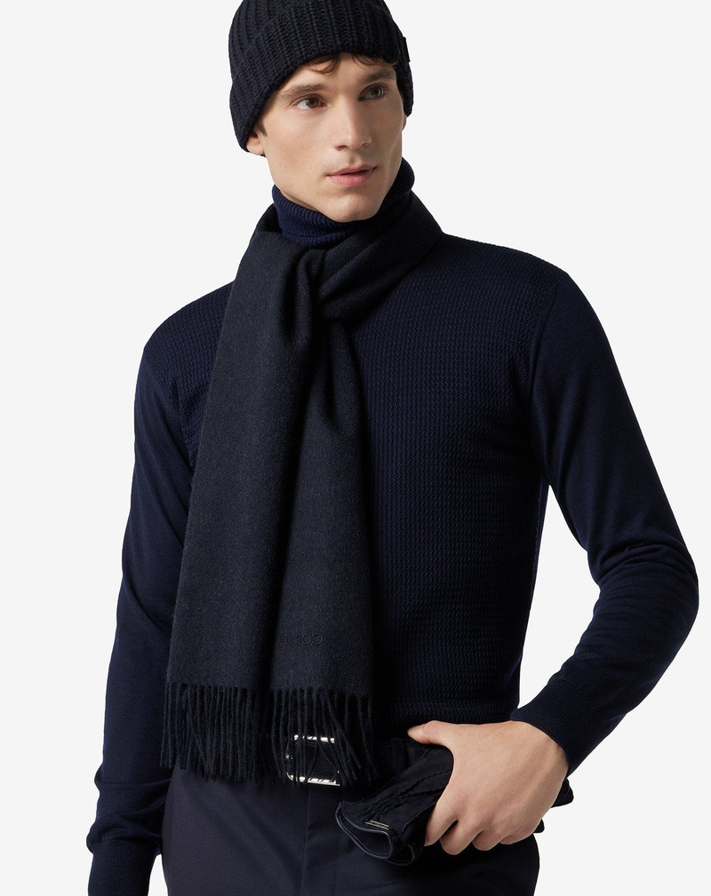 CORNELIANI Blue pure cashmere scarf outlook