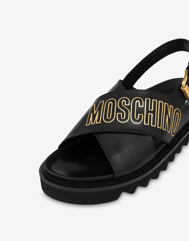 CALFSKIN CROSSOVER SANDALS 4