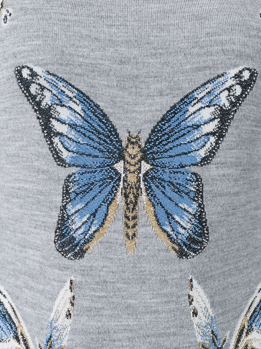 butterfly jacquard knit dress - 5