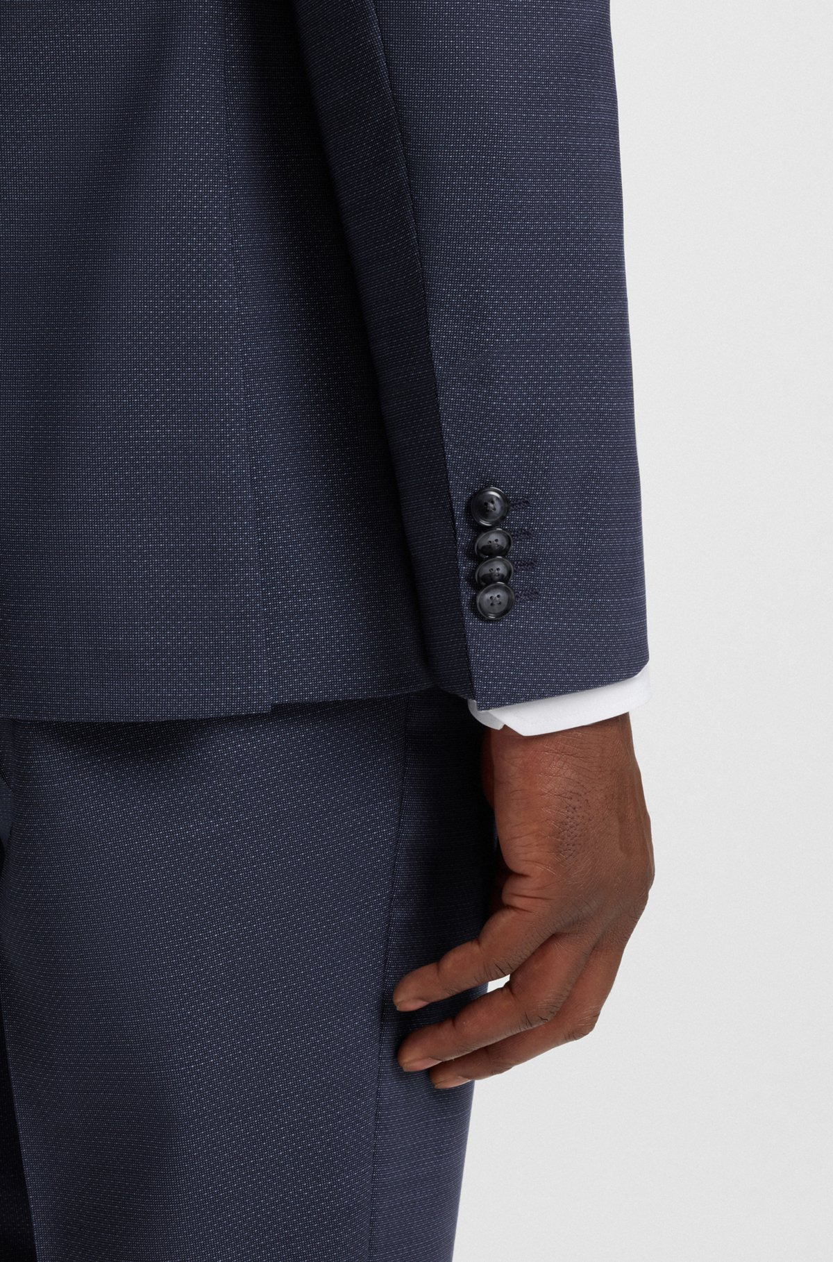 REGULAR-FIT SUIT IN MICRO-PATTERNED WOOL - 5