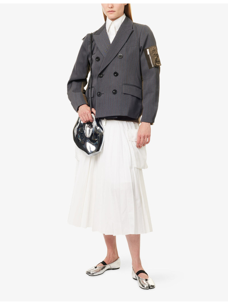 sacai Stripe Doeskin Wool-Blend Jacket outlook