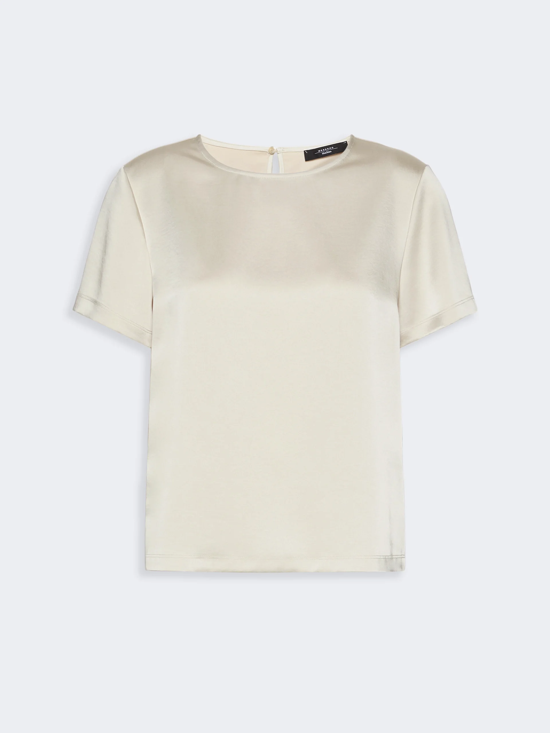 GILBERT Satin crew-neck T-shirt - IVORY - 1