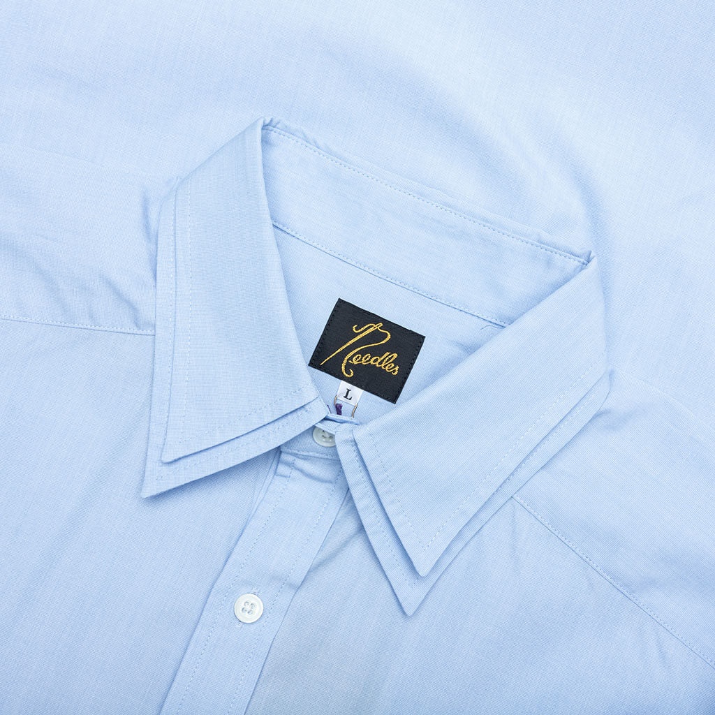 DOUBLE REGULAR COLLAR SHIRT - SAX BLUE - 3