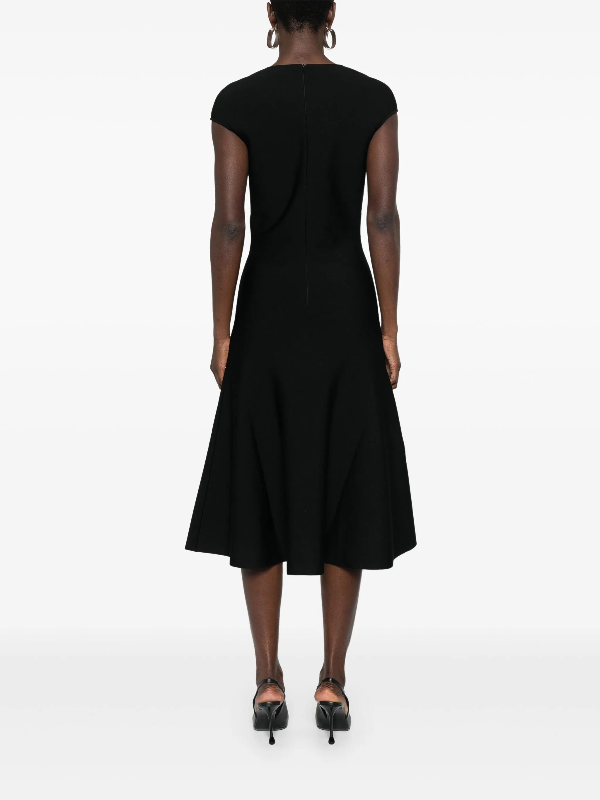 Flared-hem Midi Dress - 4