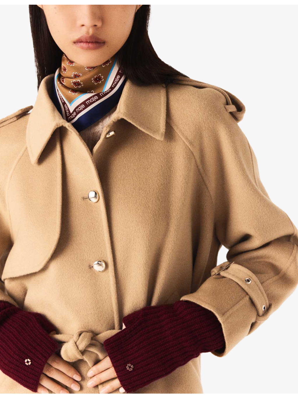Double-Faced Belt-Tie Wool-Blend Jacket - 5