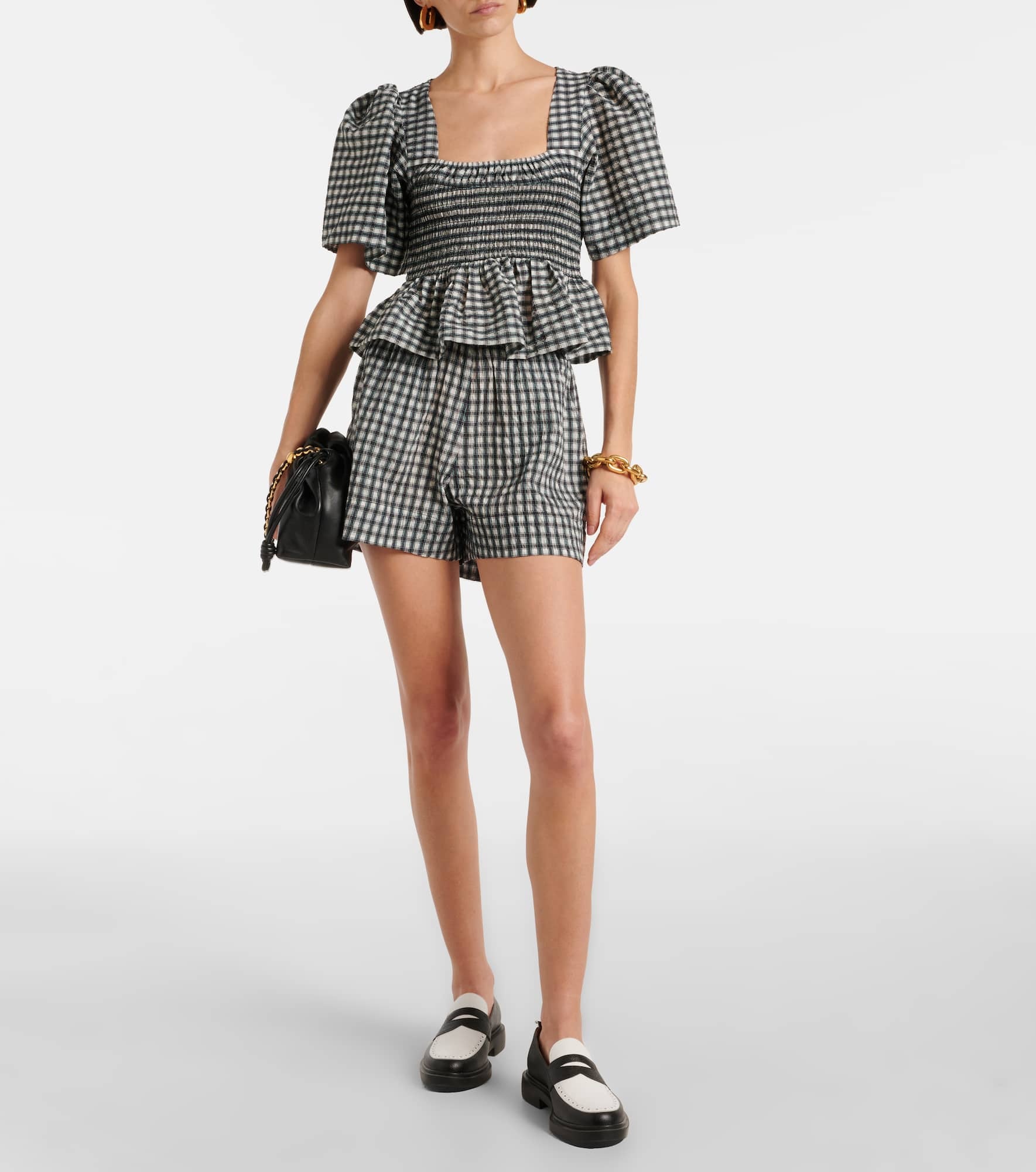 Checked seersucker shorts - 2