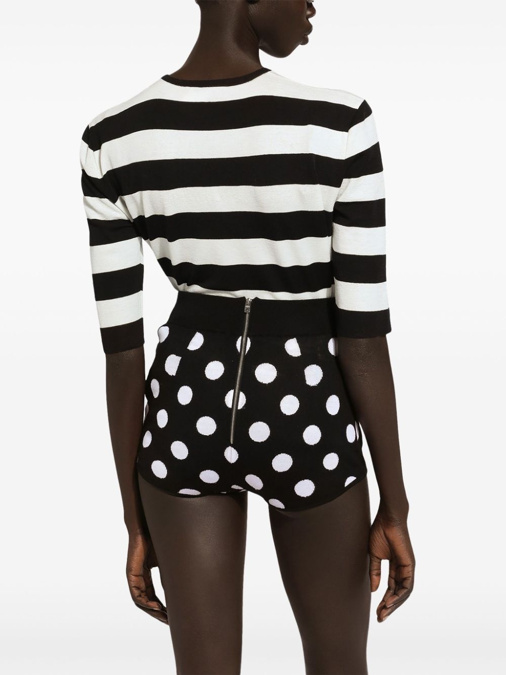 crew-neck striped top - 5