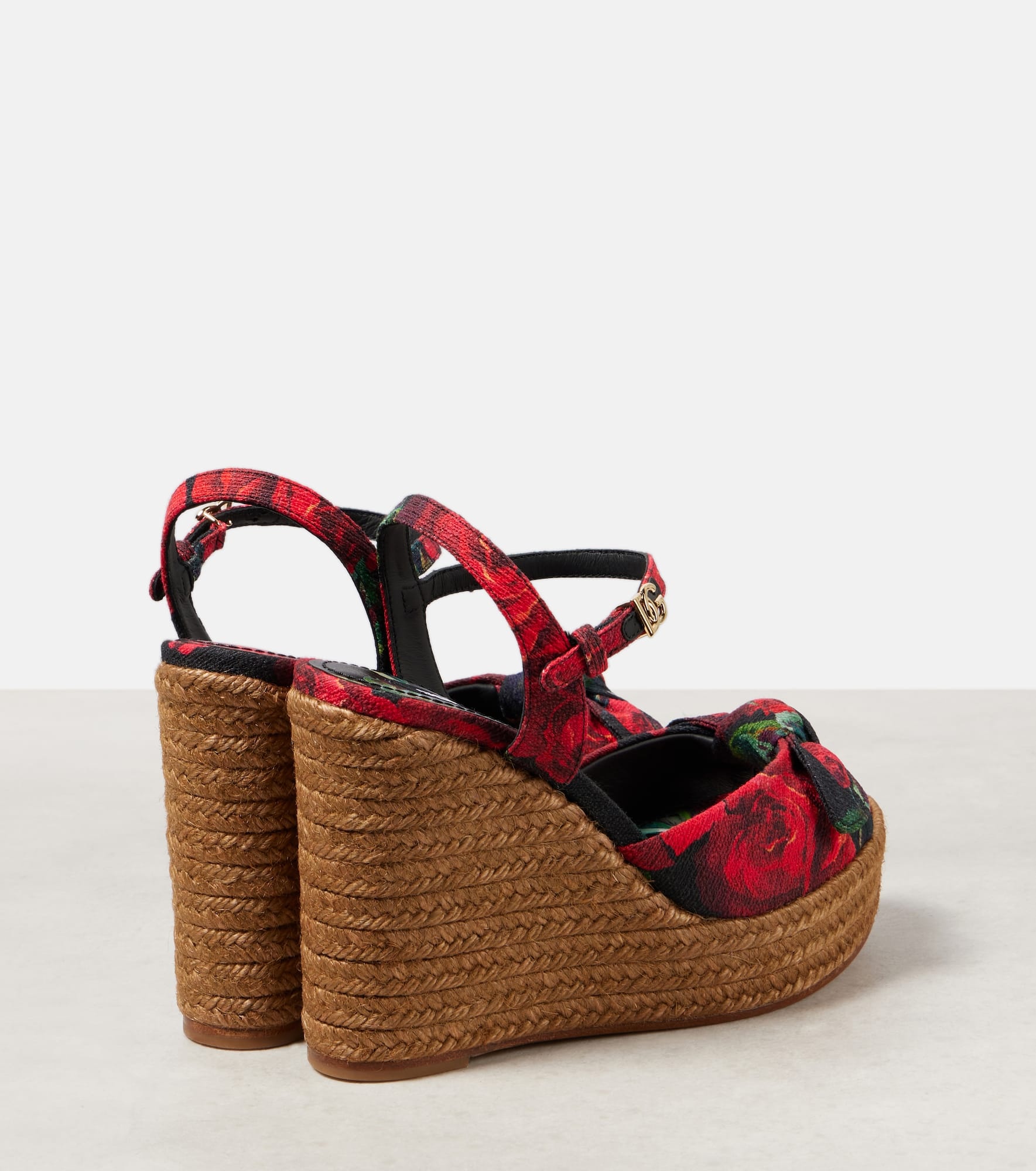 Floral canvas espadrille wedges - 2