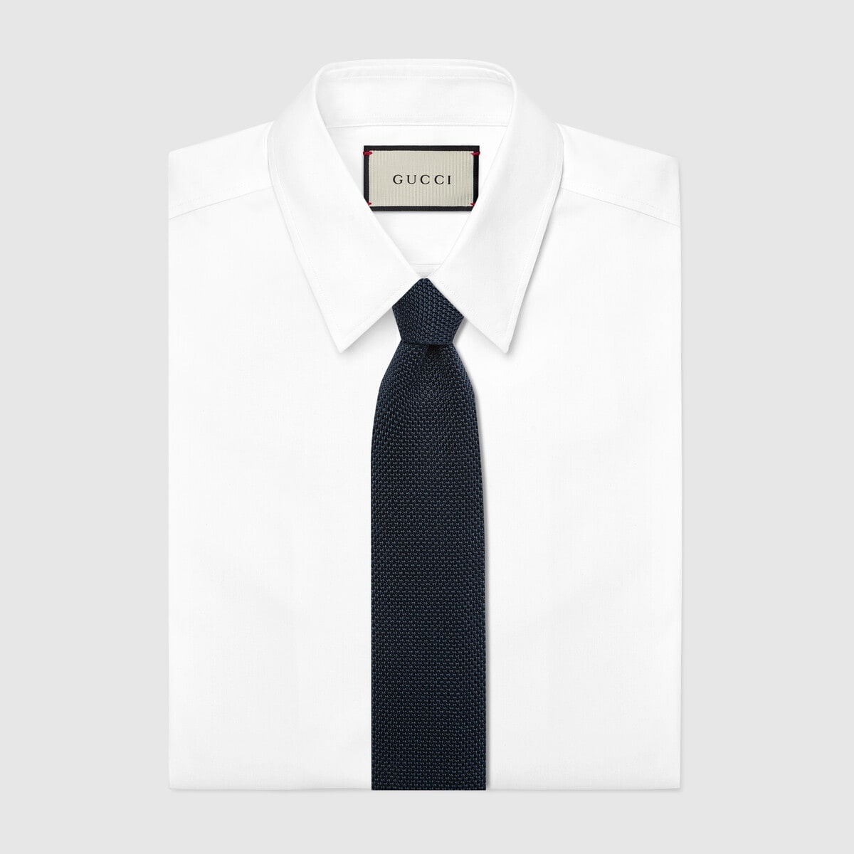 Knitted silk Double G tie - 2