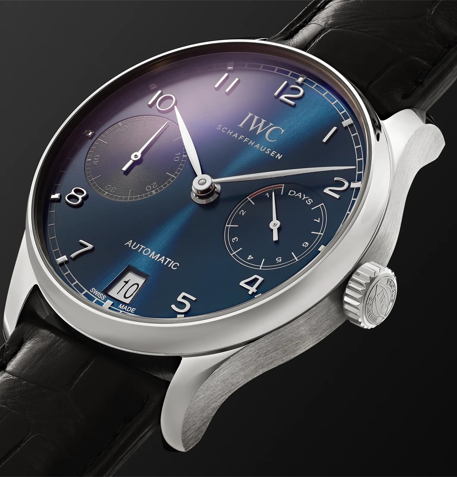 Portugieser Automatic 42mm Stainless Steel and Alligator Watch, Ref. No. IW500710MSNET60 - 4