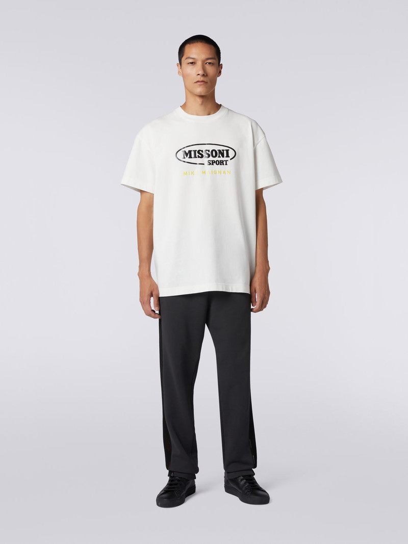 Missoni Cotton sports trousers with knitted insert in collaboration with Mike Maignan outlook