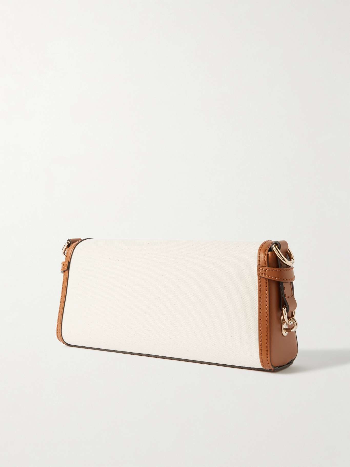 Luce leather-trimmed canvas shoulder bag - 3