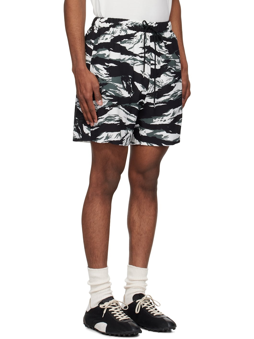Black & White Tiger Camouflage Shorts - 2