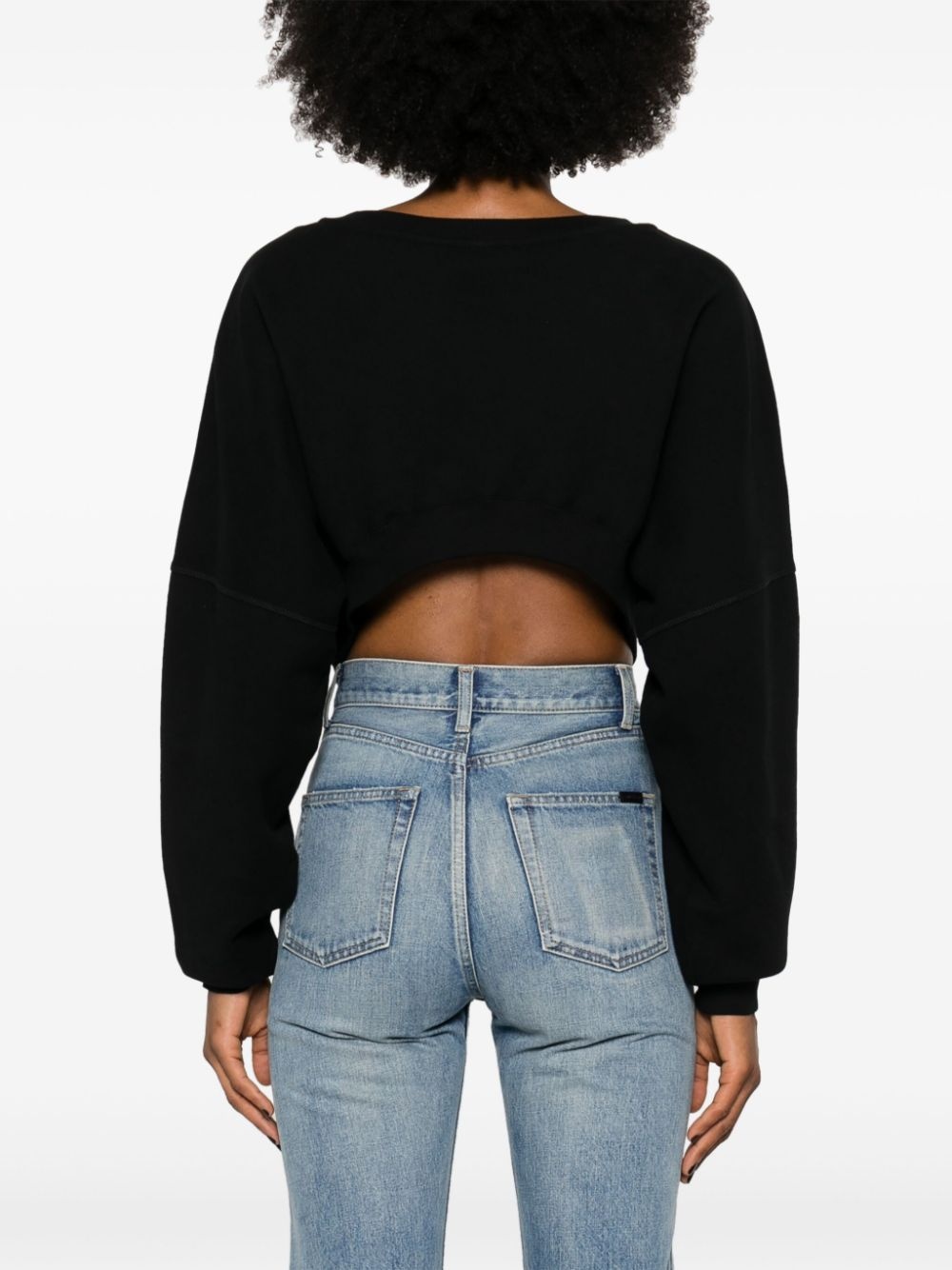cropped cotton sweatshirt - 4