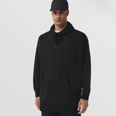 Burberry Letter Motif Wool Hoodie outlook