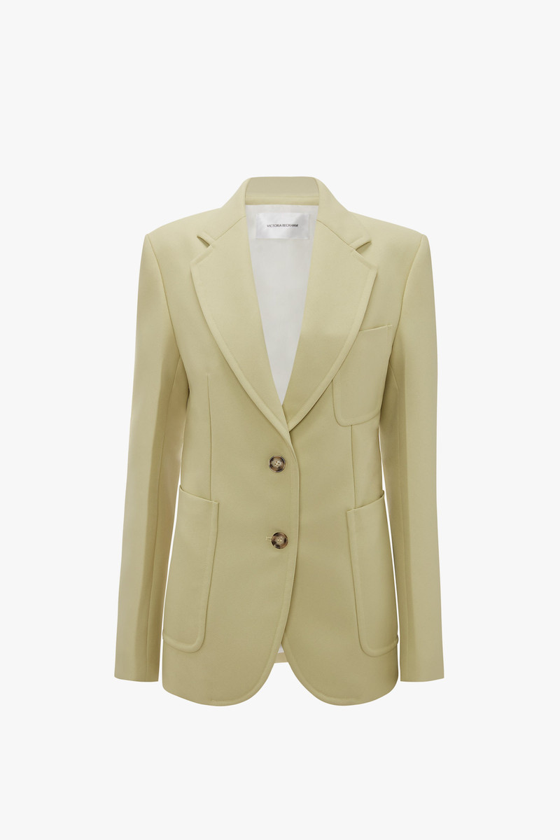 Single Breasted Patch Pocket Jacket in Lemon 1