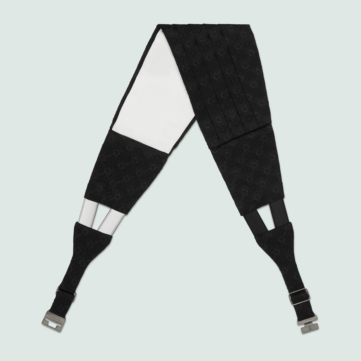 Wool silk Horsebit jacquard cummerbund - 2