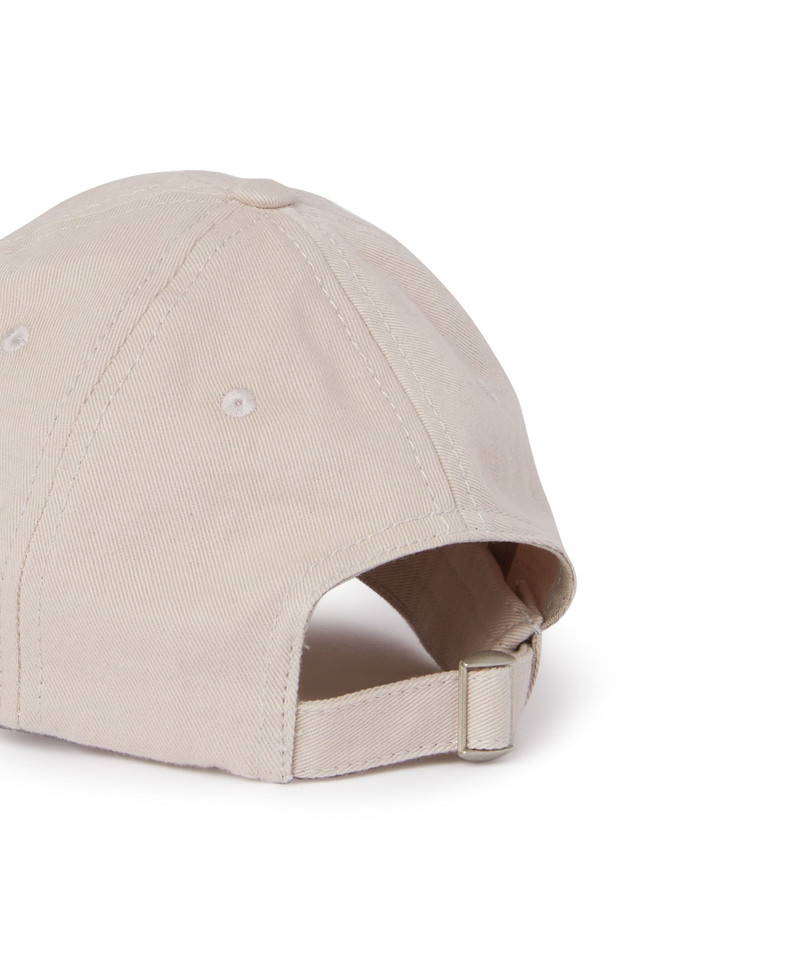 MSGM Gabardine cotton baseball cap with distressed effect and embroidered label outlook