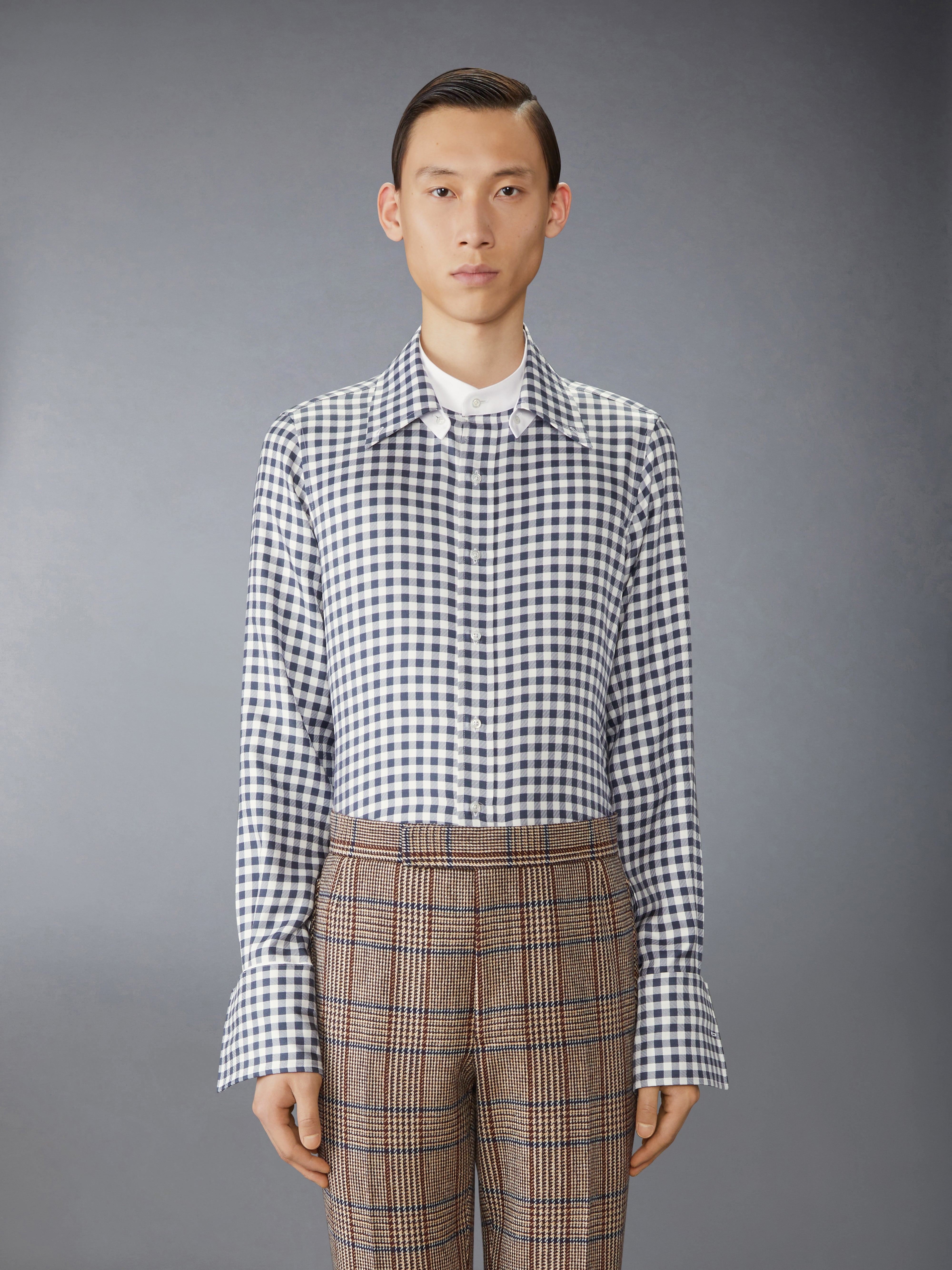 SILK TWILL GINGHAM SHIRT - 2