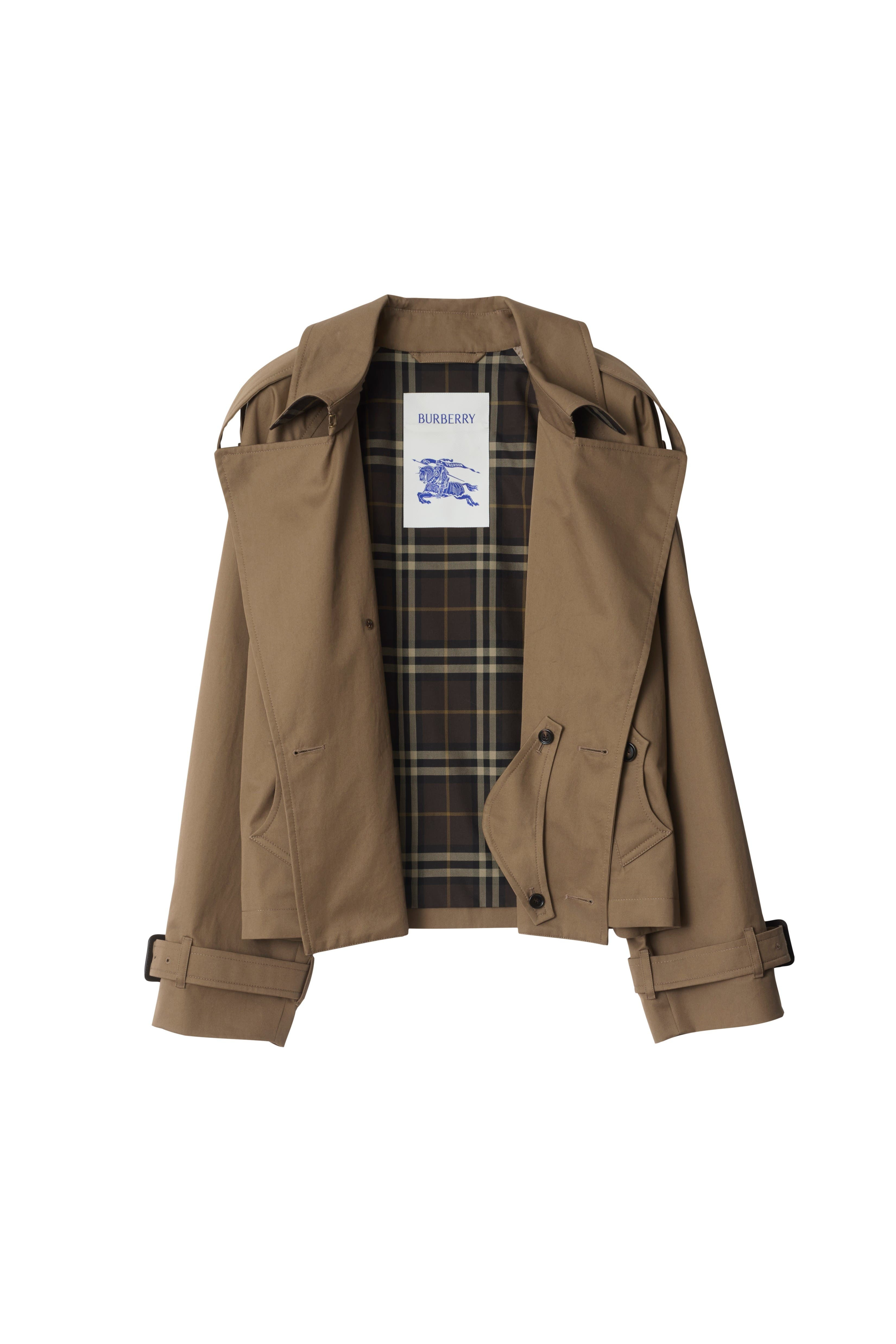 burberry Cropped Gabardine Trench Jacket in Clay Brown at Nordstrom - 5