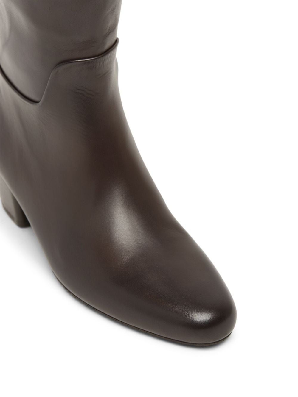 knee-length leather boots - 4