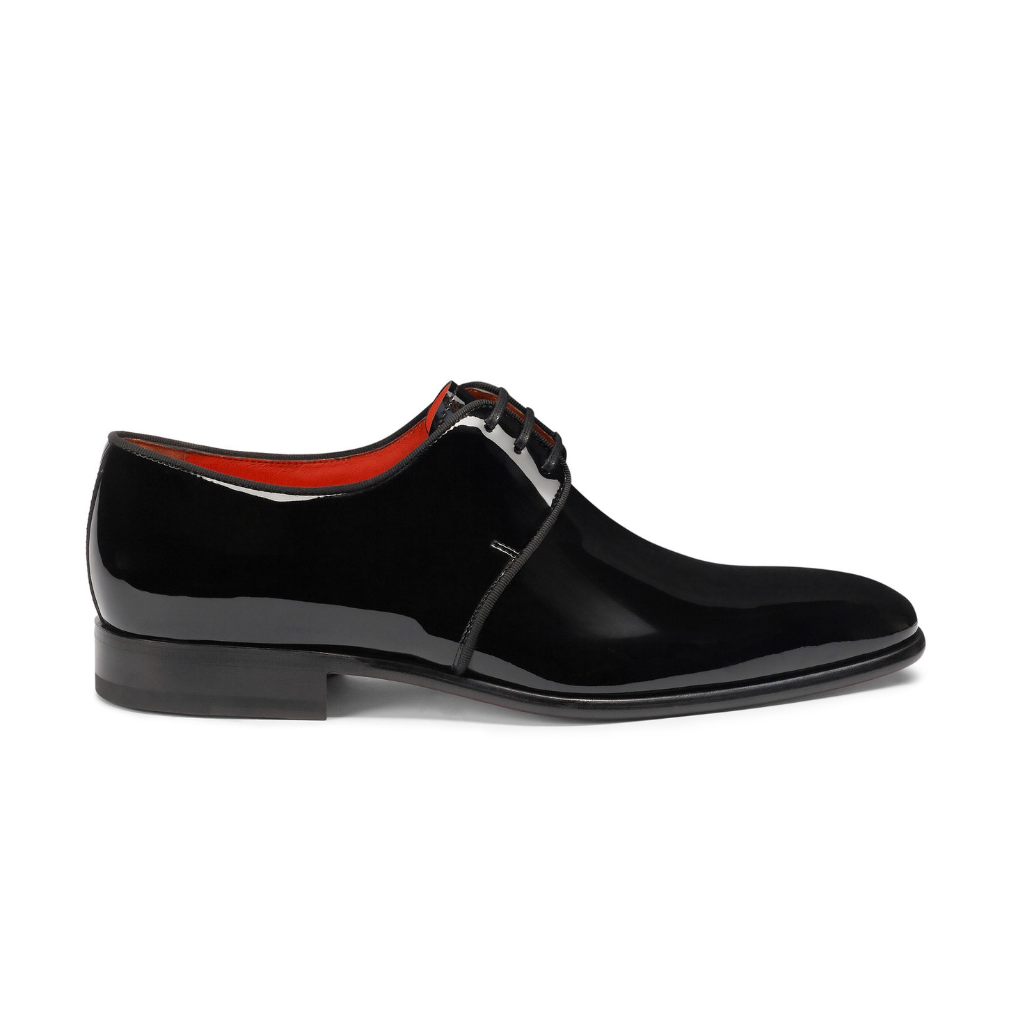 Men's black patent leather Derby shoe - 1