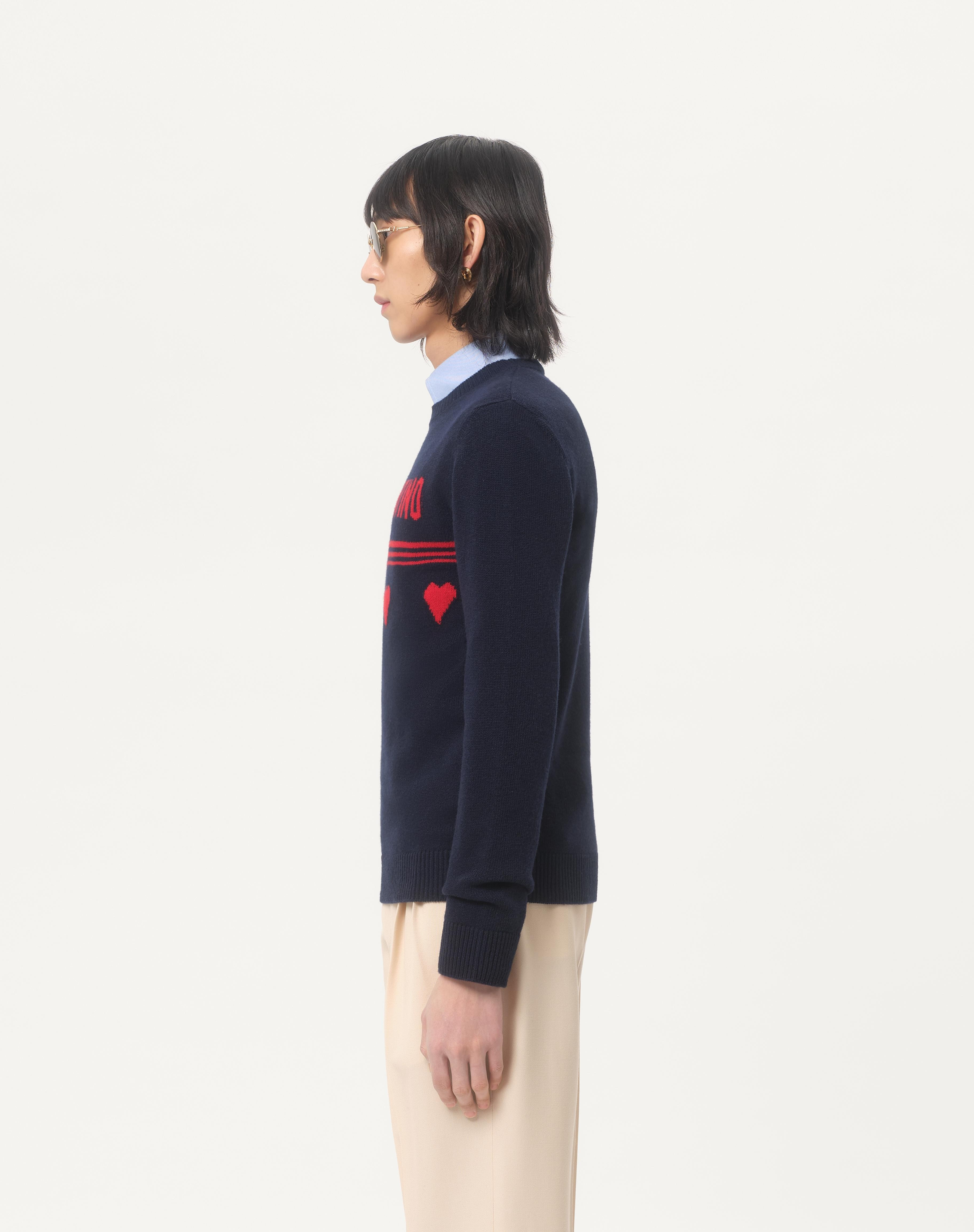 WOOL SWEATER WITH CHEZ VALENTINO JACQUARD MOTIF - 6