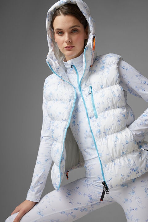 Naima Quilted waistcoat in White/Blue - 6