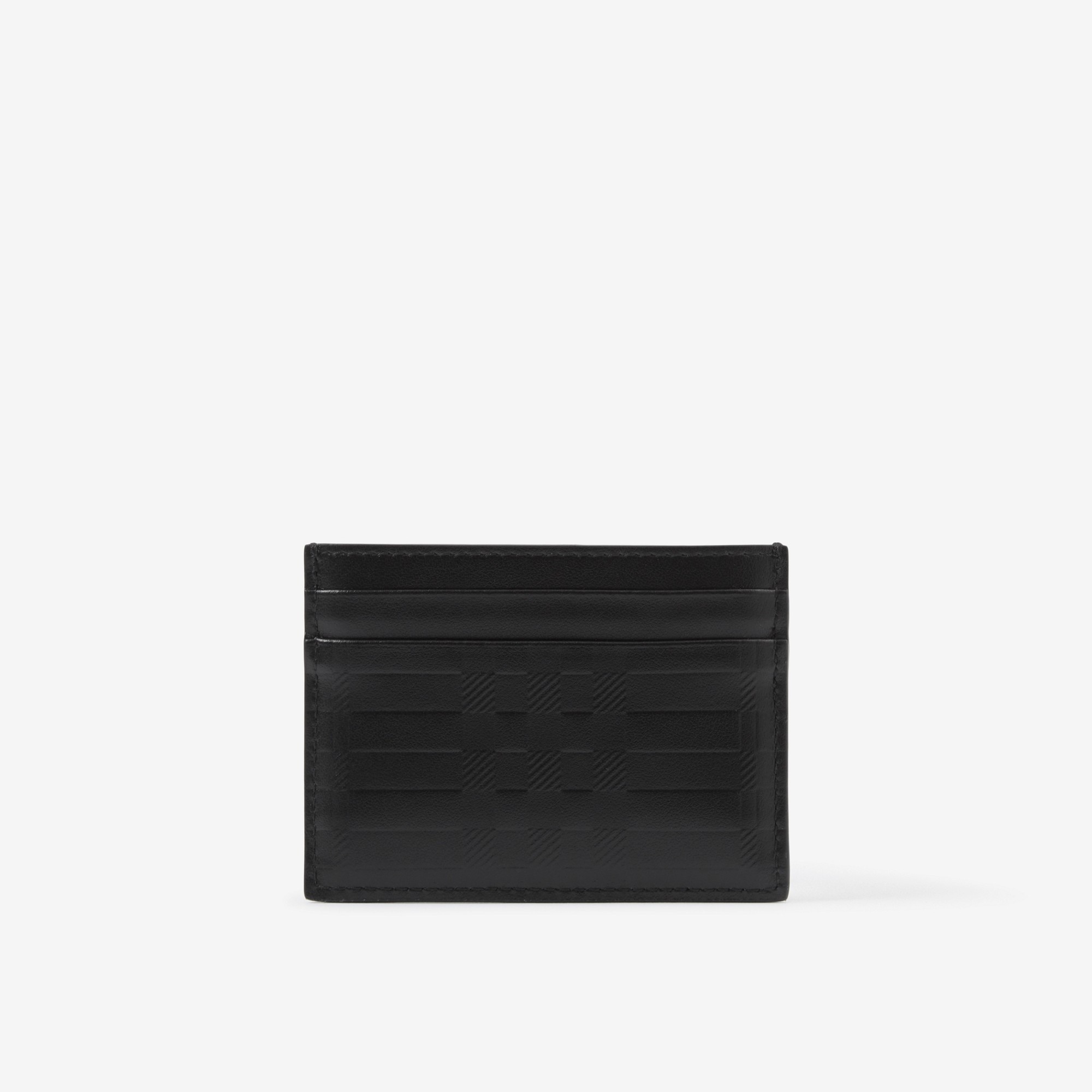 Embossed Check Leather Card Case - 3