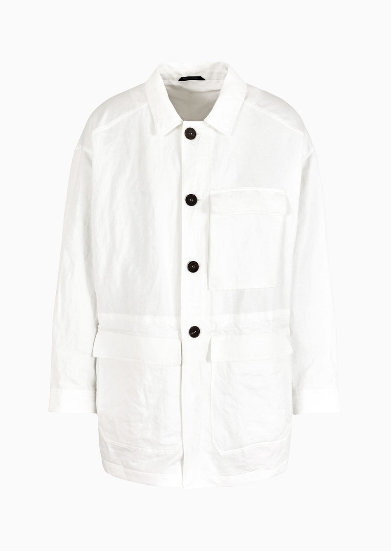 Linen and cotton pea coat 1