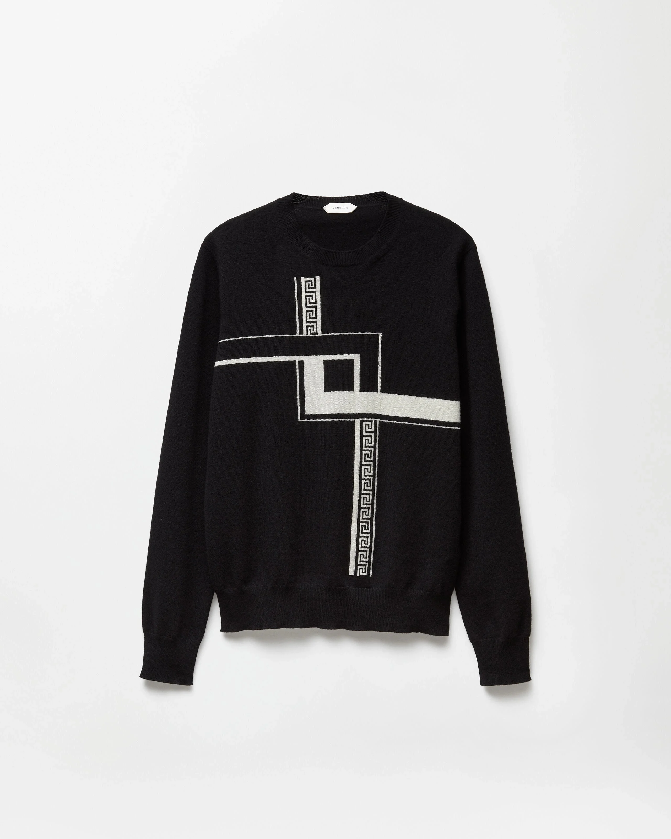 Intarsia Cashmere Knit Sweater - 1