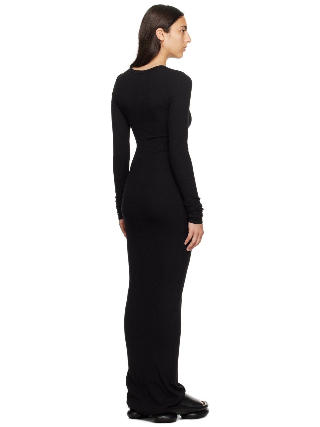 Black Crewneck Maxi Dress - 3