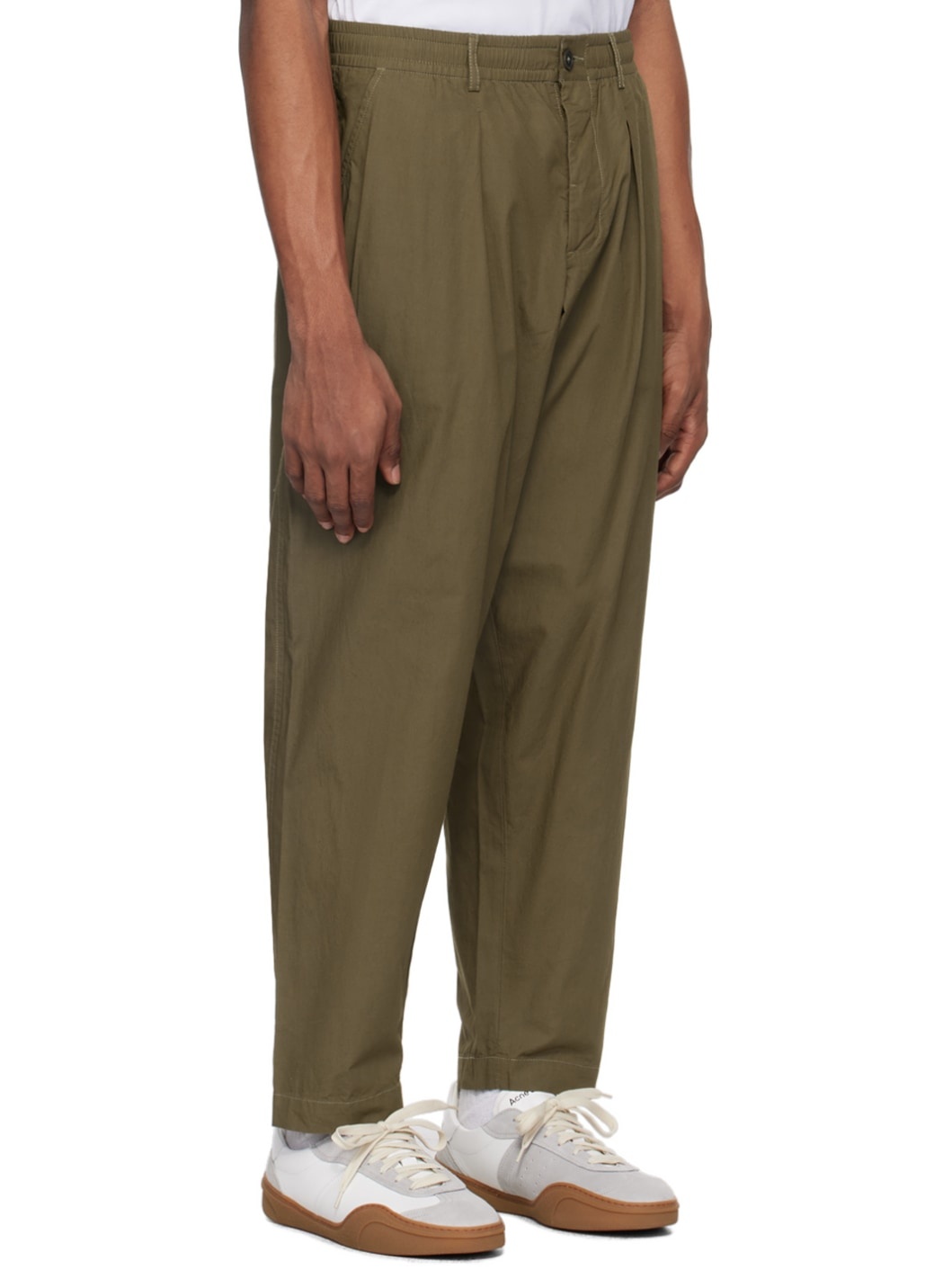 Khaki Pleated Trousers - 2