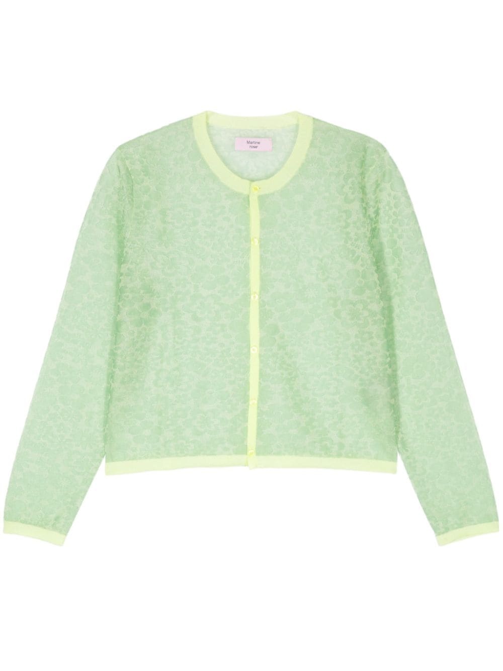 floral-jacquard cardigan - 1