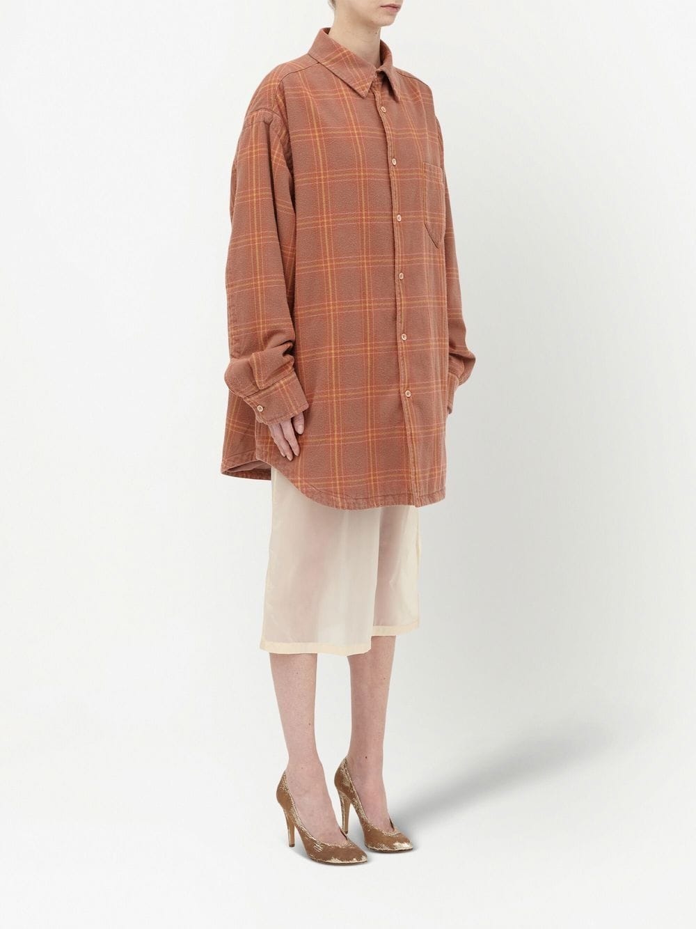 checked long-sleeved shirt - 3