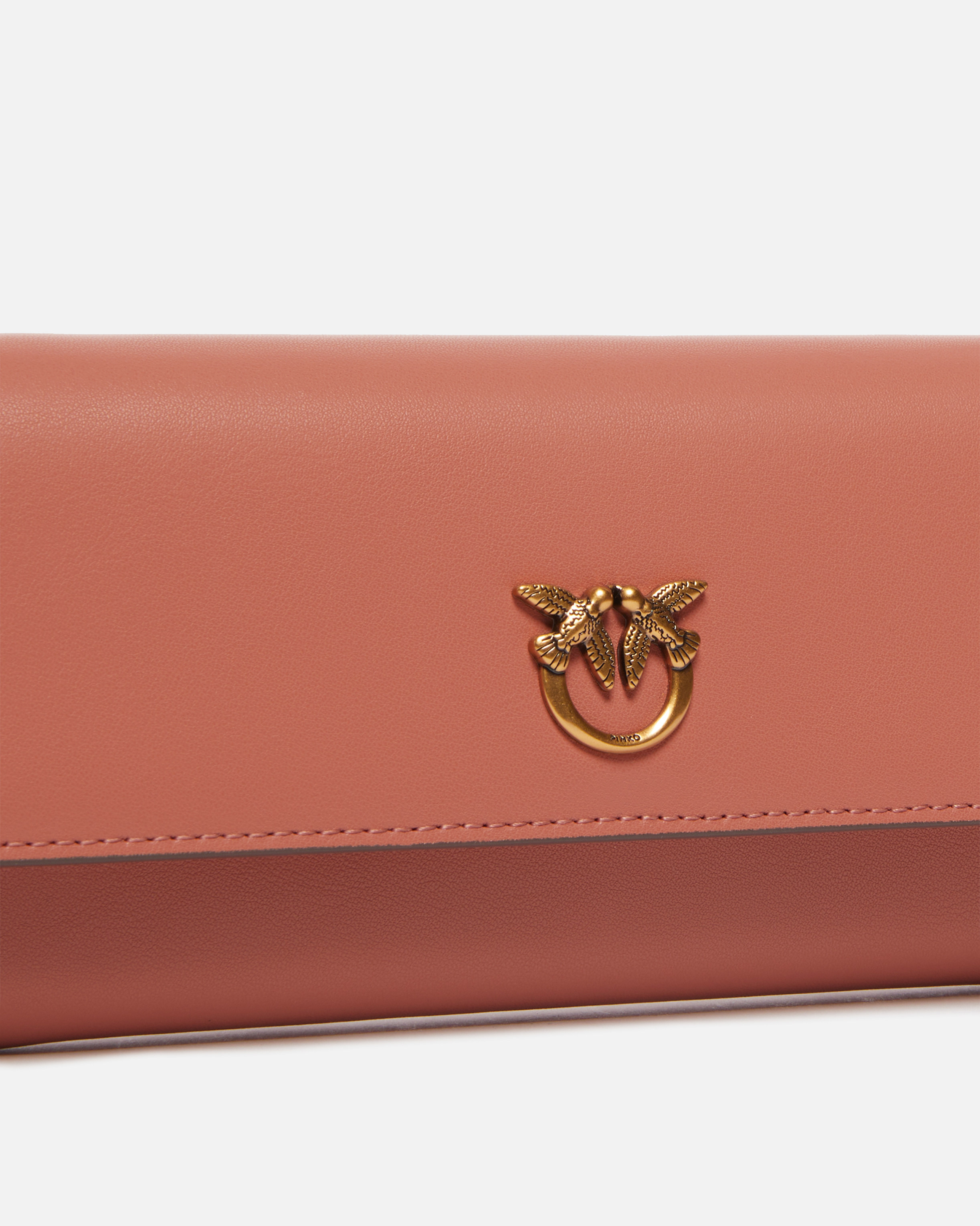 LEATHER PURSE WITH STRAP AND LOVE BIRDS LOGO - 4
