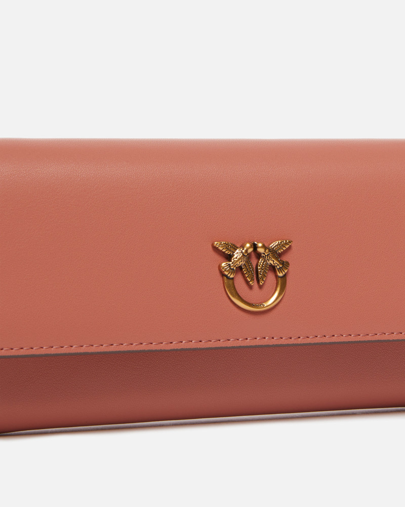 LEATHER PURSE WITH STRAP AND LOVE BIRDS LOGO 4