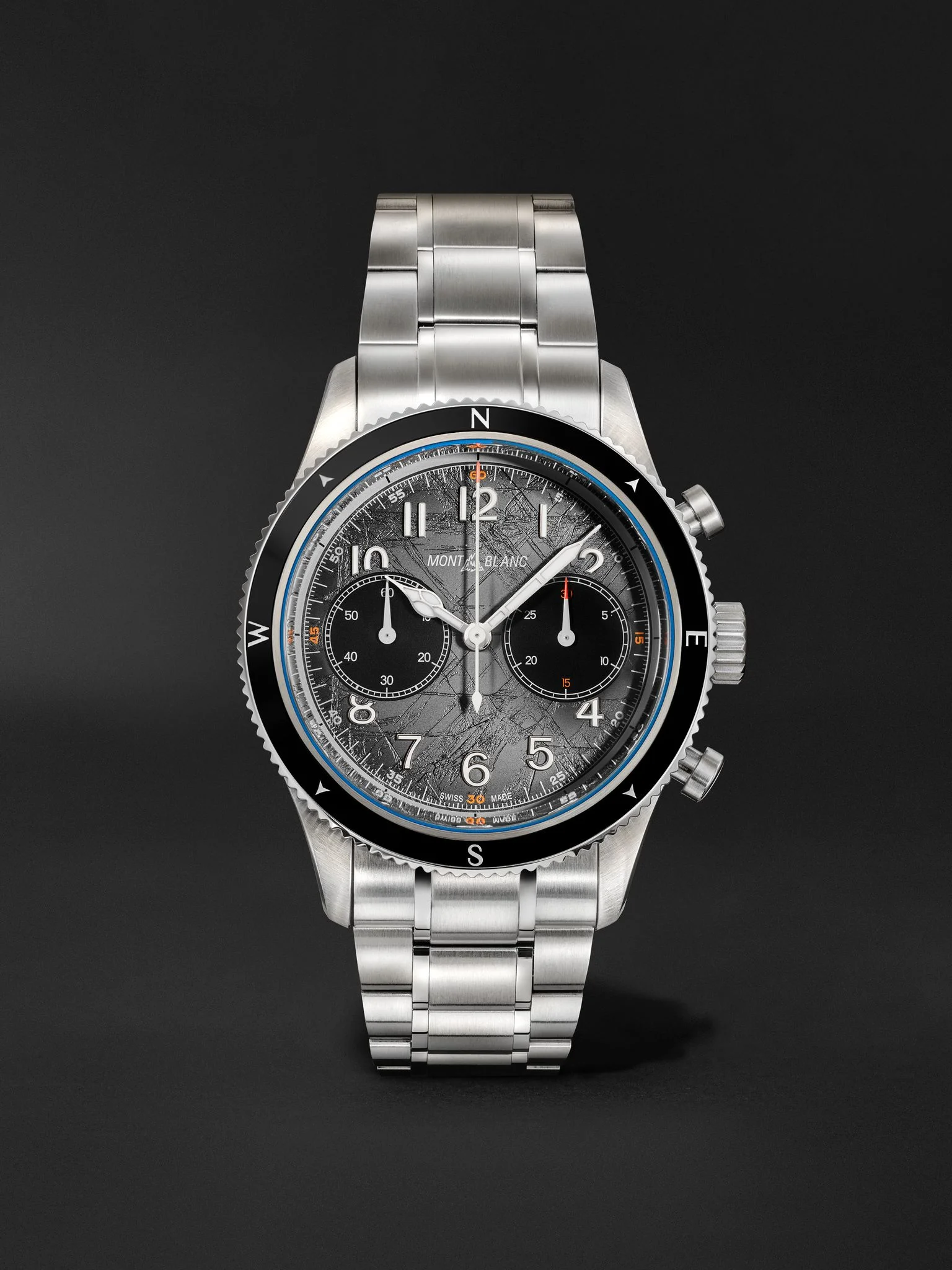 1858 0 Oxygen The 8000 Automatic Chronograph 42mm Stainless Steel Watch, Ref. No. 130983 Silver - 1