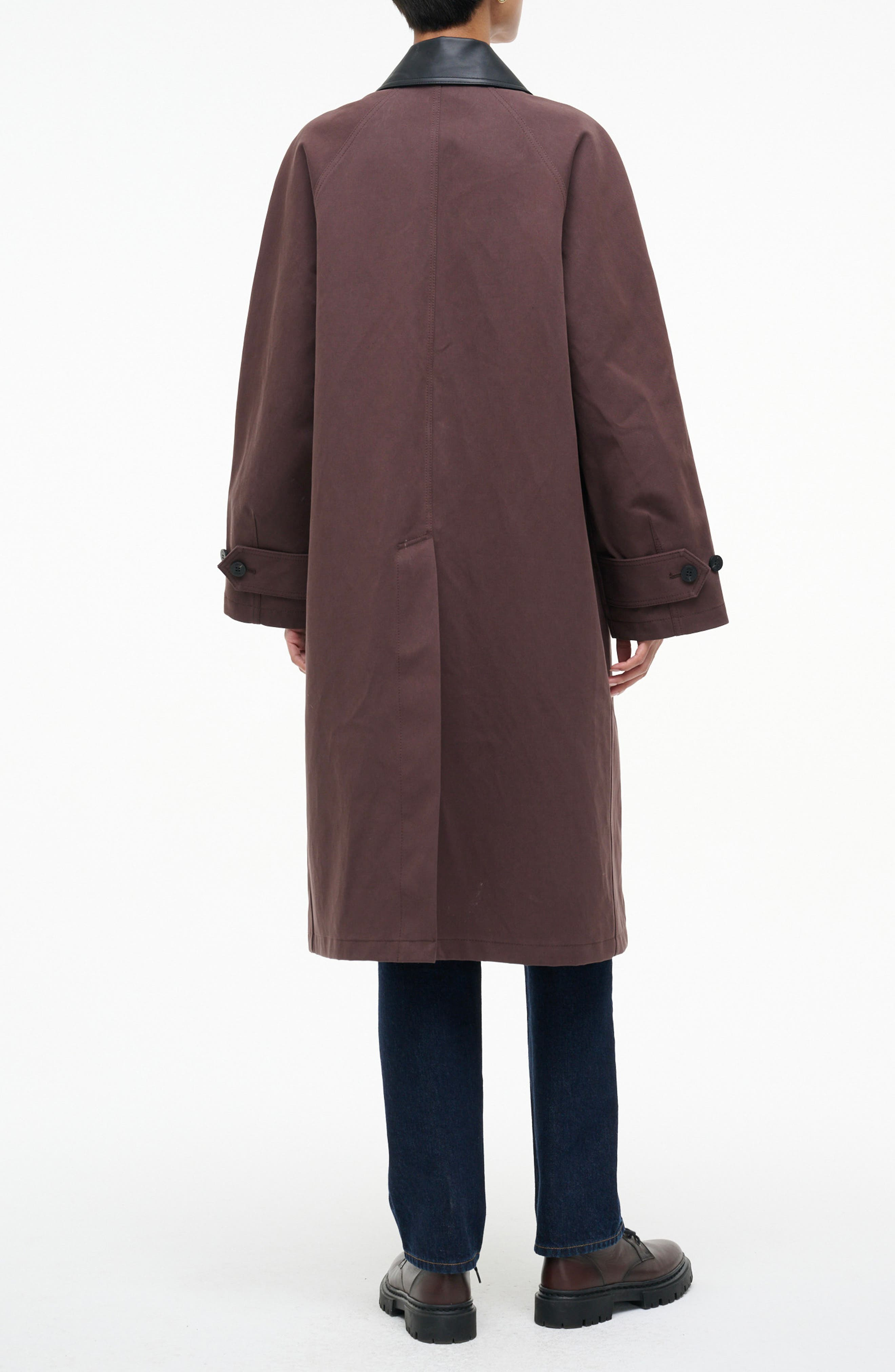 STAUD Jonah Leather Collar Coat in Earth at Nordstrom - 2