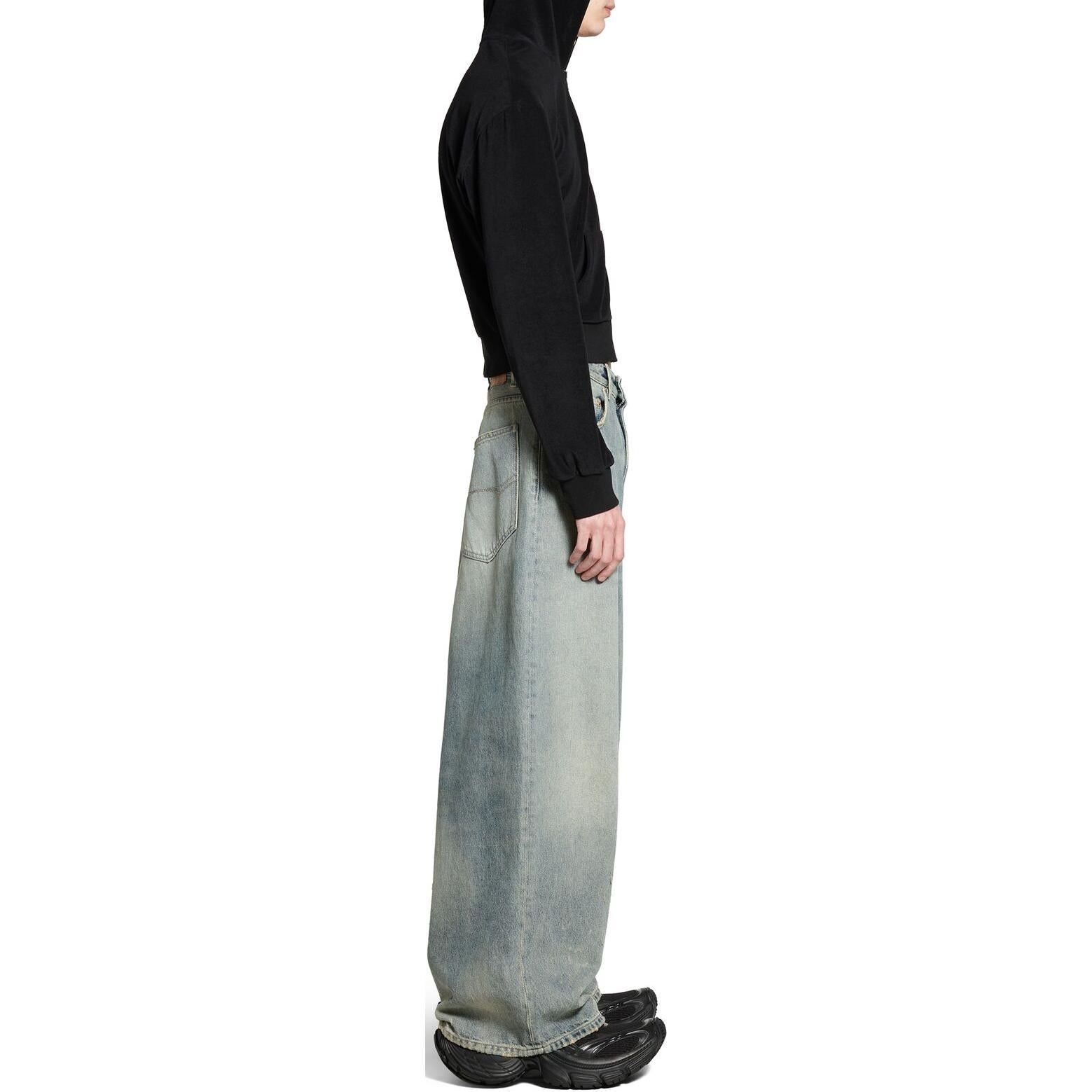 (WMNS) Balenciaga Low Crotch Pants 'Light Blue' 706652TJW952204 - 5