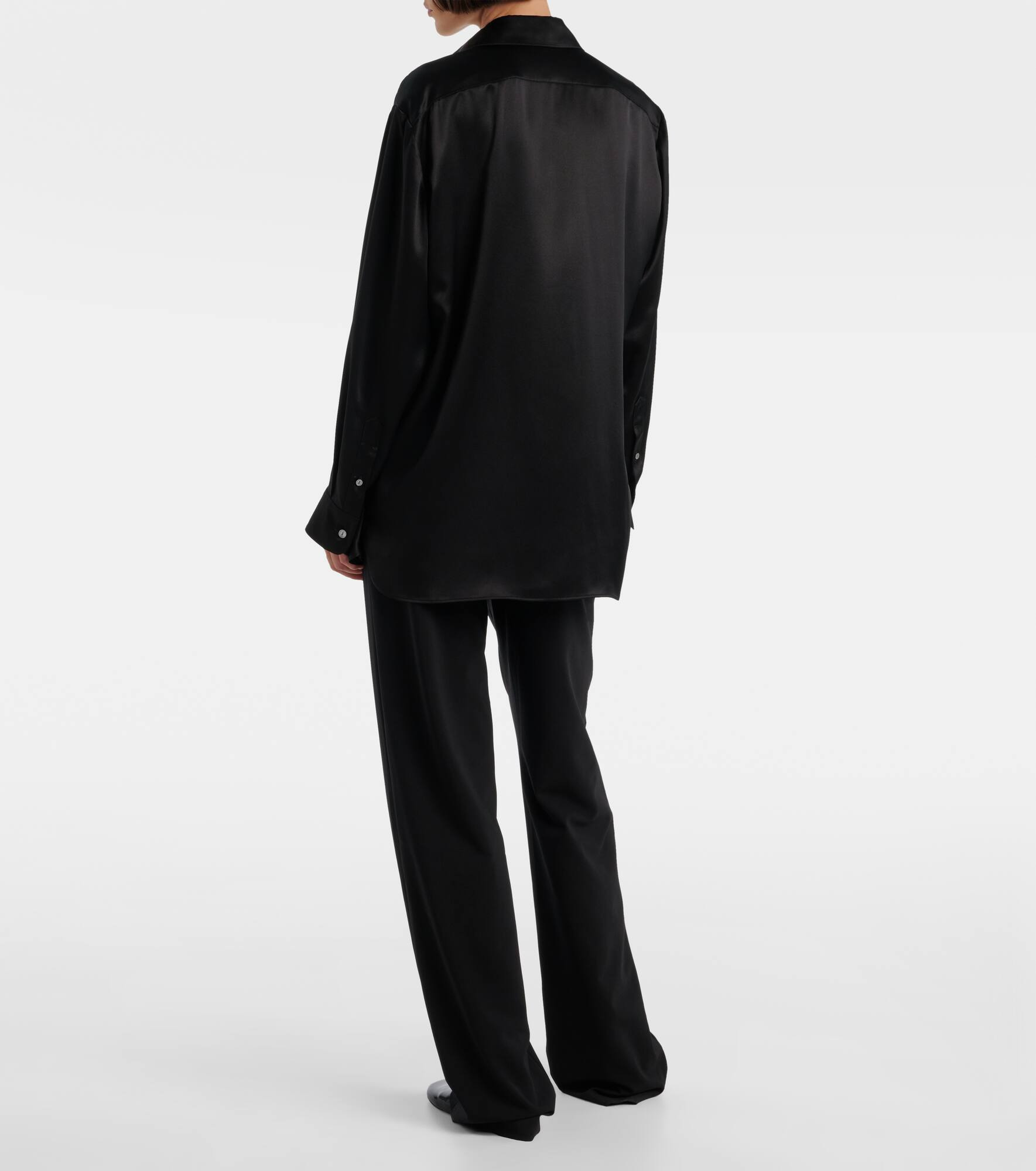 Sisilia oversized silk satin shirt - 3