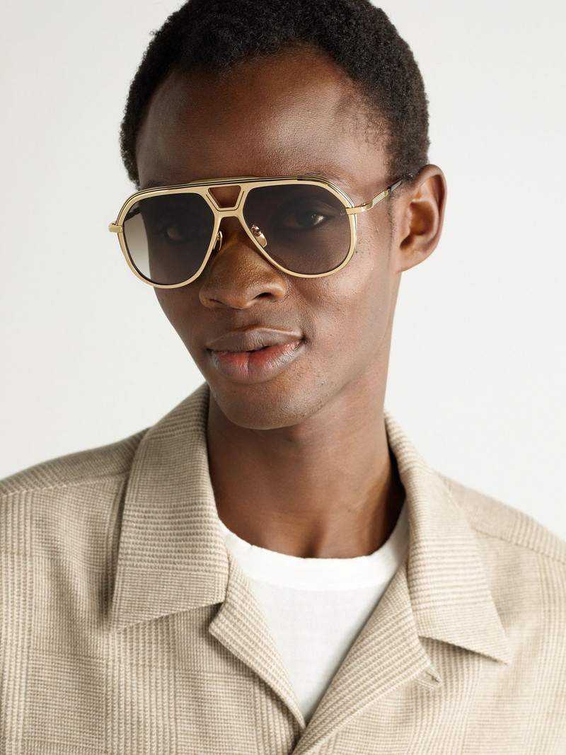 JACQUES MARIE MAGE Lockheed Aviator-Style Gold-Tone and Tortoiseshell Acetate Sunglasses Gold outlook