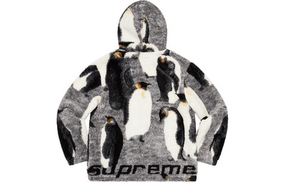 Supreme Supreme Penguins Hooded Fleece Jacket 'White Black Grey' SUP-FW20-083 outlook