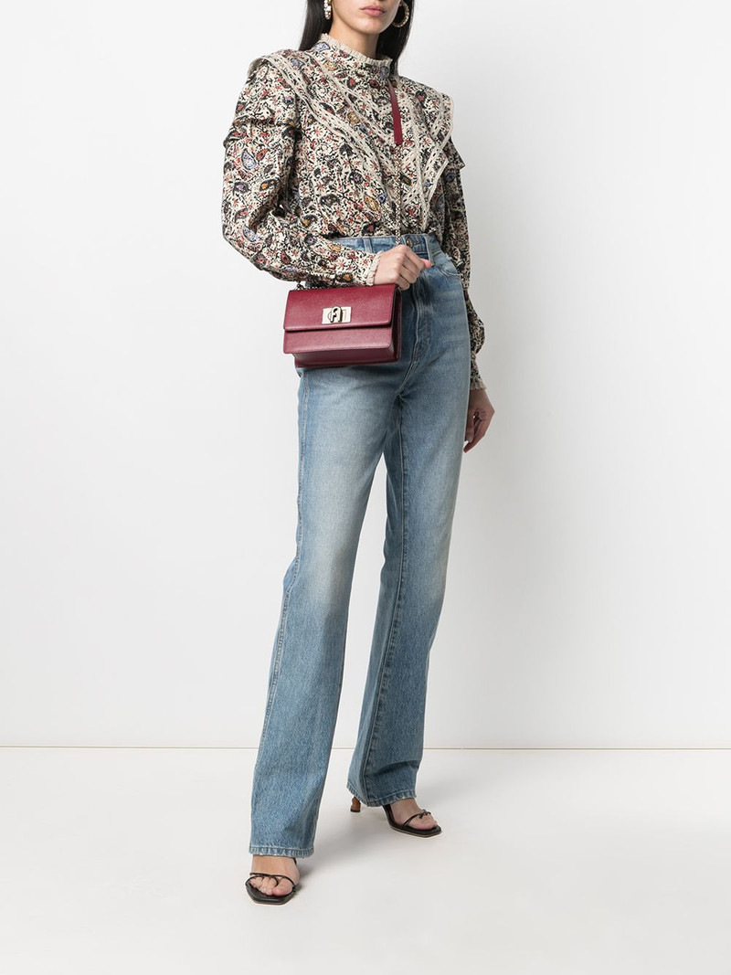 FURLA foldover leather crossbody bag outlook