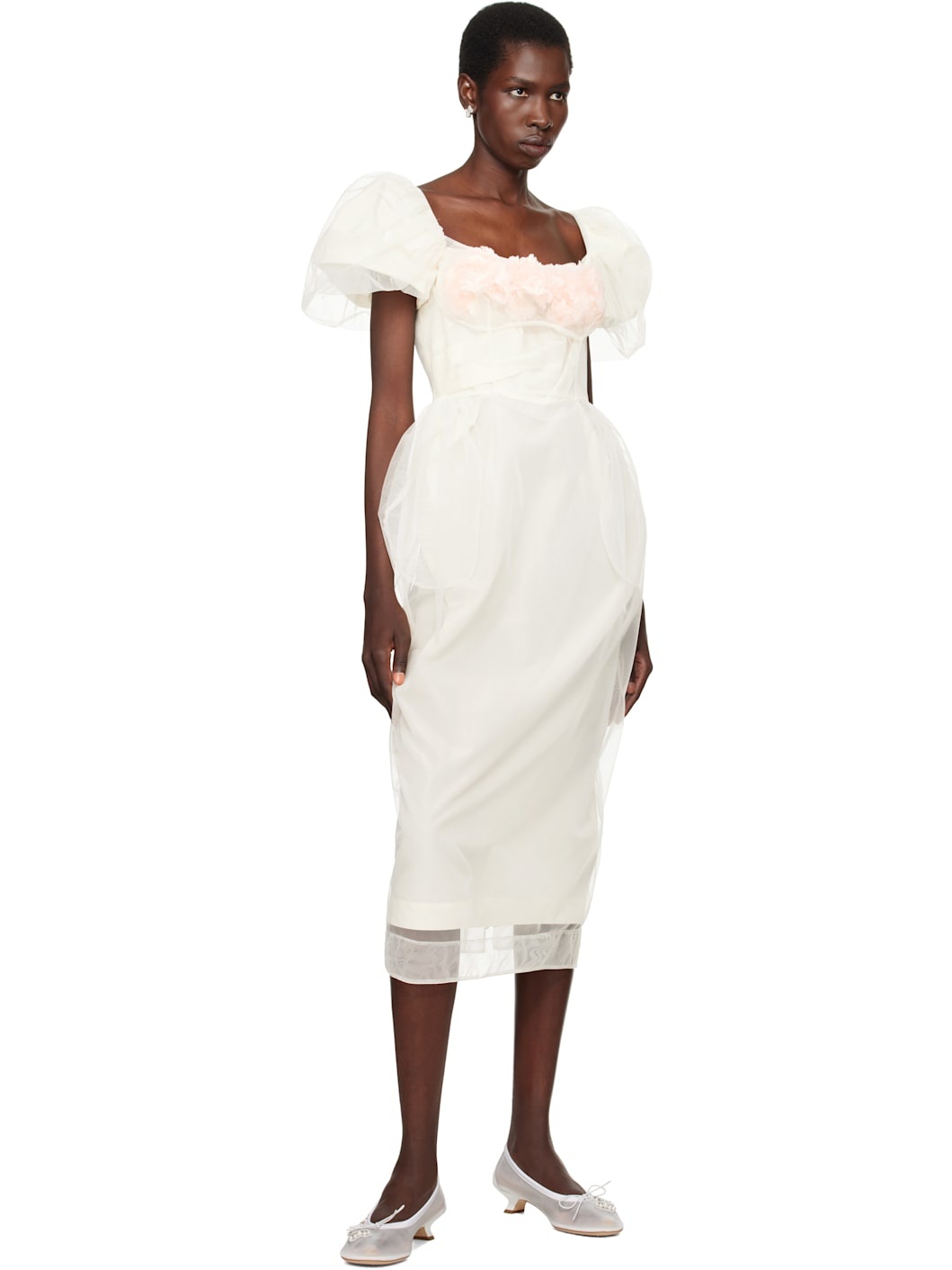 SSENSE Exclusive Bridal Capsule Bust Detail Carnation Maxi Dress - 5