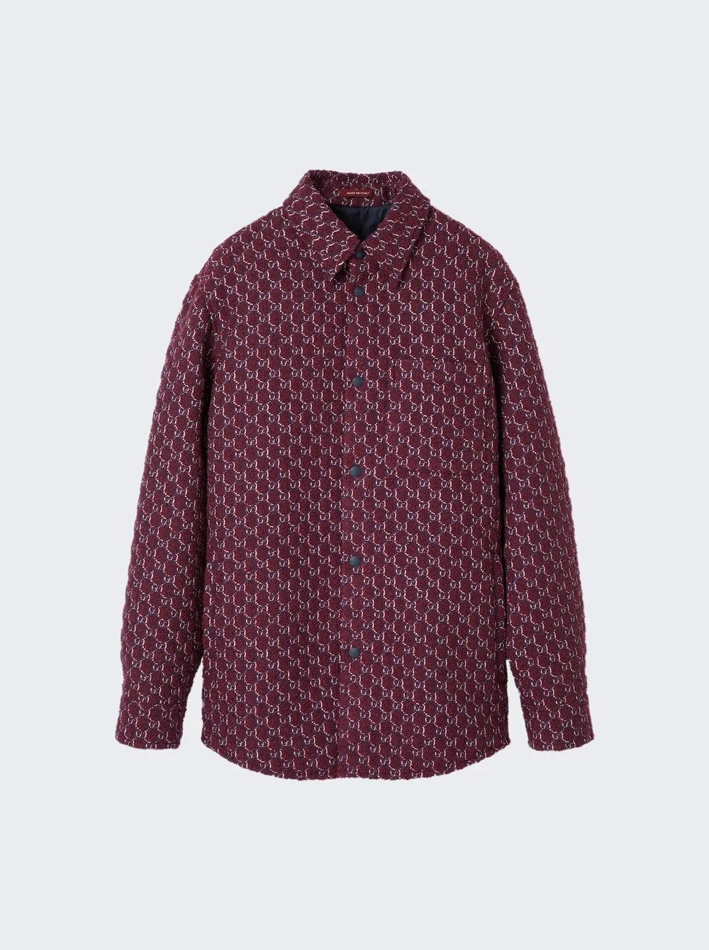 Shadow Boucle Shirt Burgundy And Blue - 1
