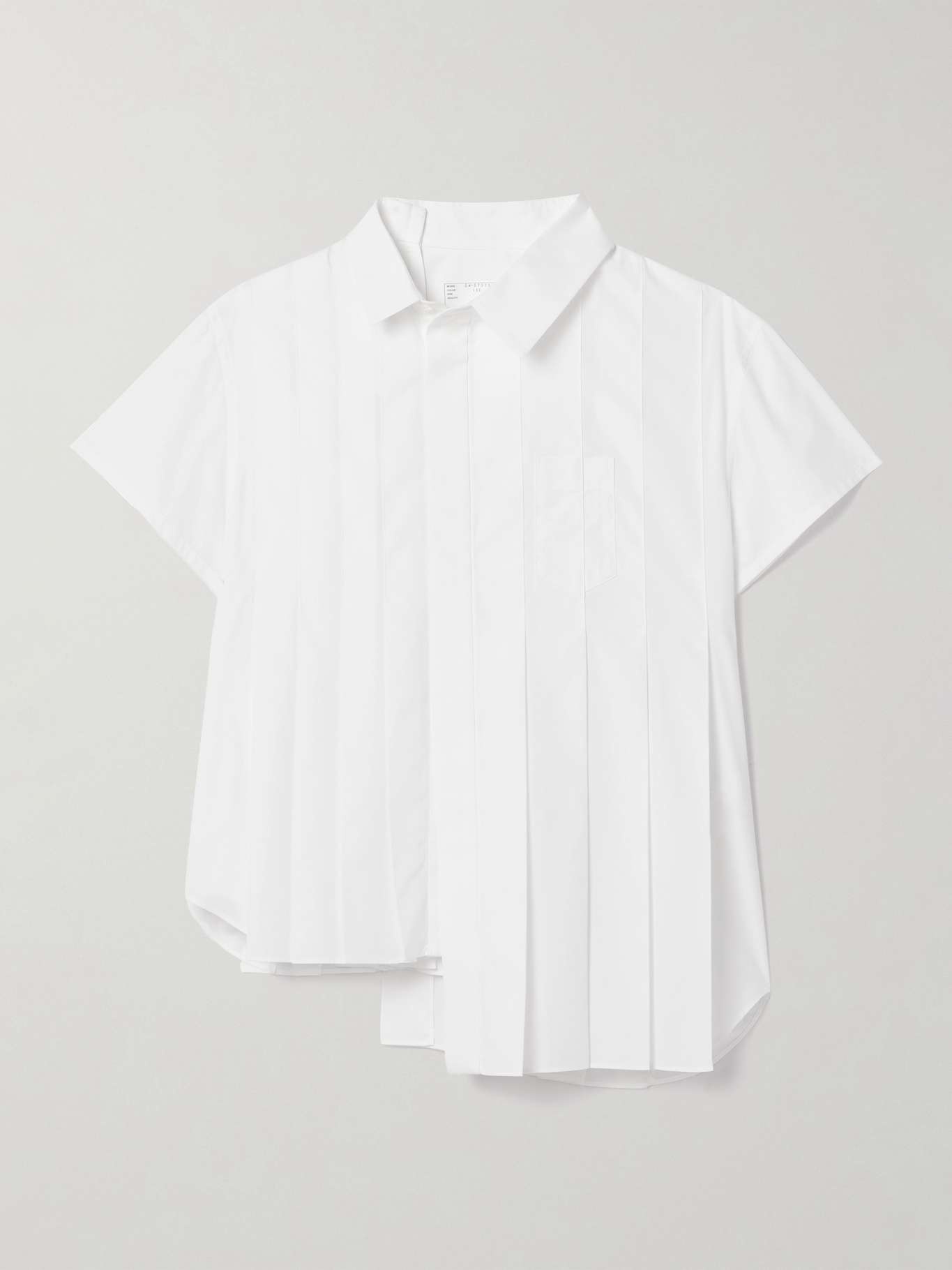 Asymmetric pleated poplin shirt - 1